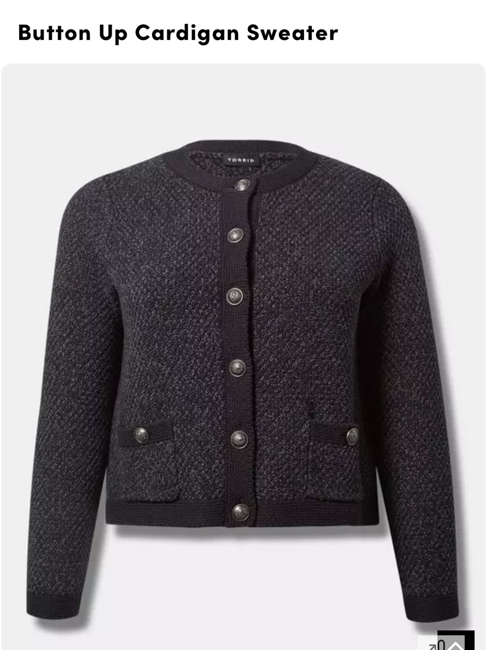 torrid Black Textured Knit Button-Up Cardigan